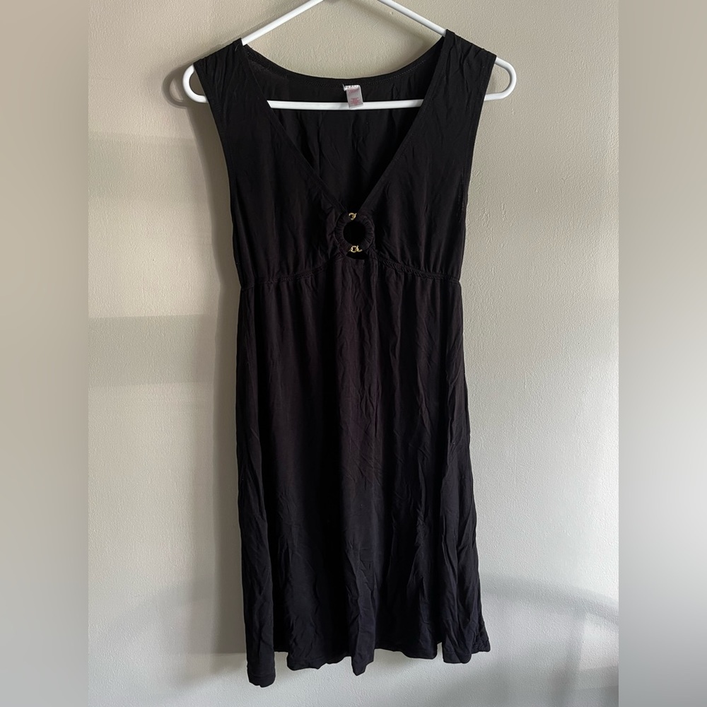 Tropical escape black sleeveless coverup Size Small
